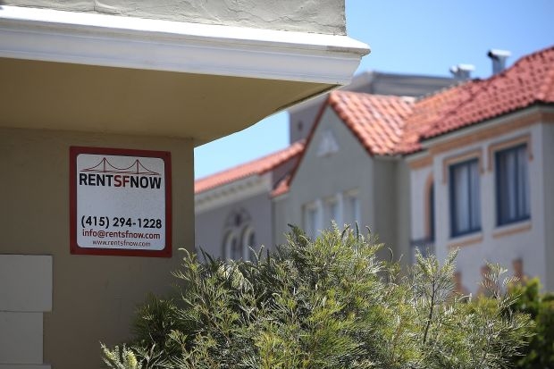 A vacancy sign in front of an apartment in San Francisco, where rents are among... A vacancy sign in front of an apartment in San Francisco, where rents are among the highest in the country.