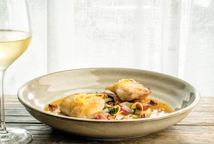 Seared scallops