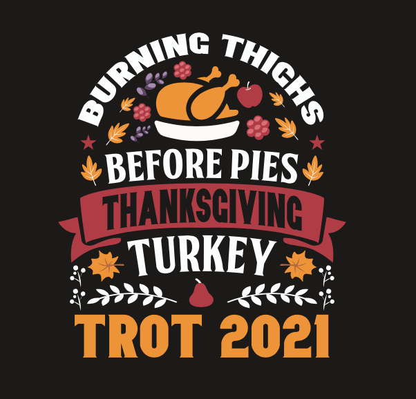 graphic image: burning thighs before pies tukey trot 2021