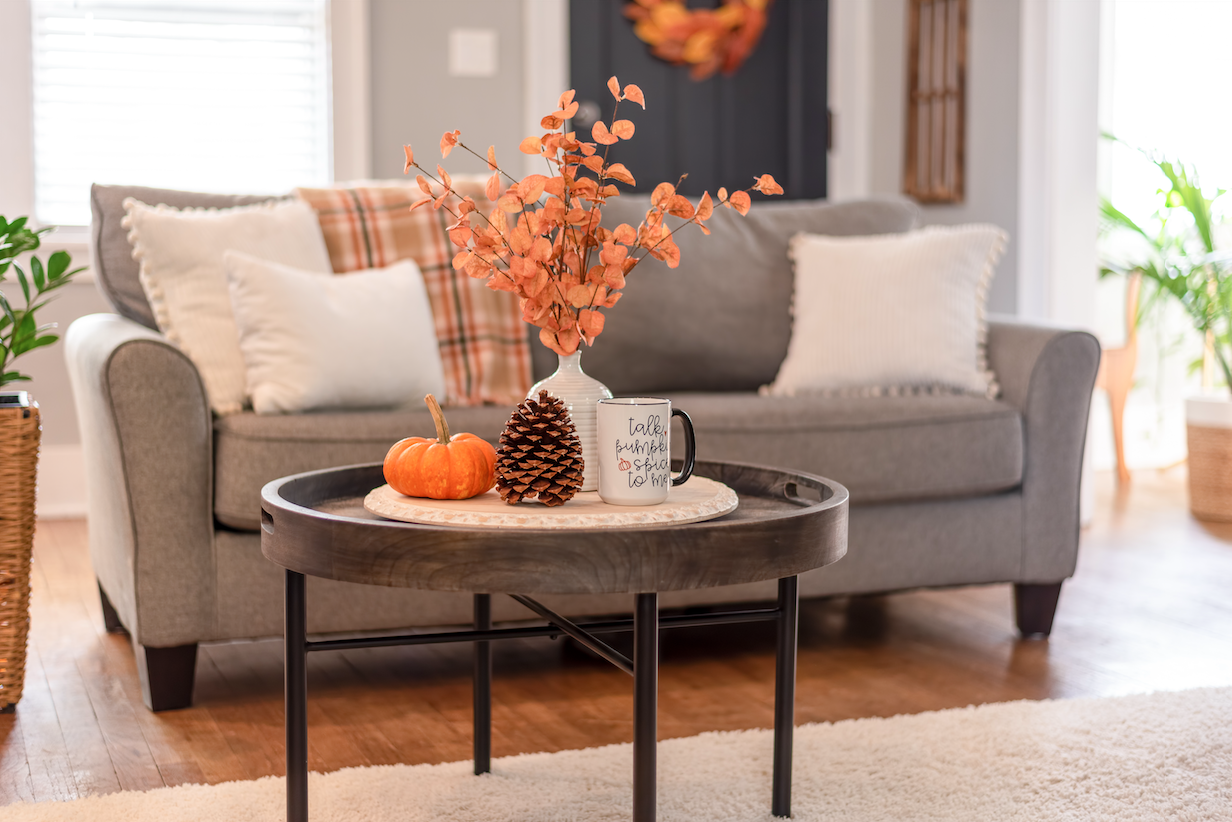 fall decorated living room