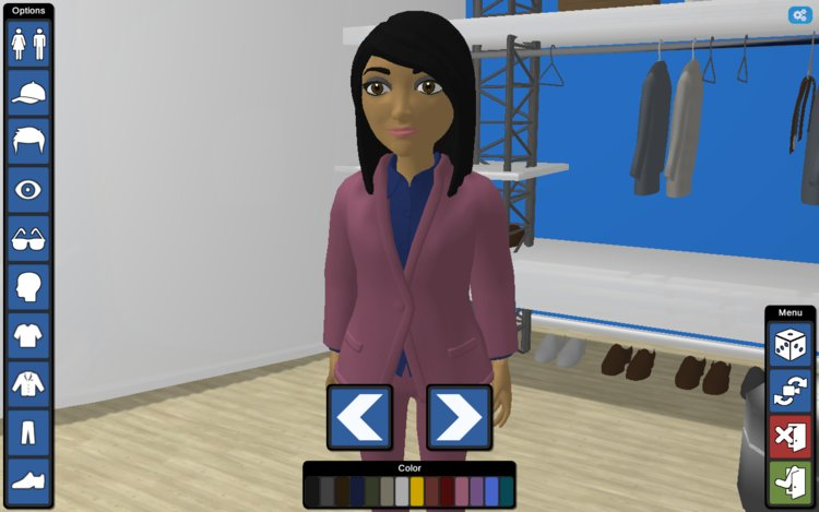 There aren't too many options to play with, but I was able to adjust my hair color, skin color, and face type. There were actually more options for clothes than personal appearance.