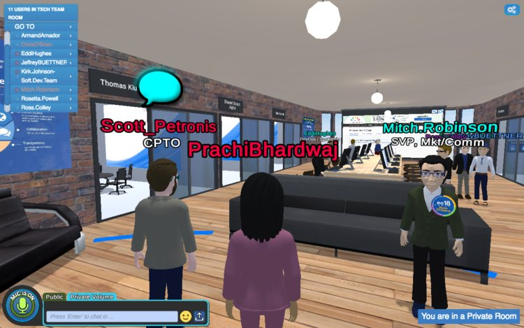 In these meeting areas, the screens you see could be used for sharing your monitor and doing presentations.