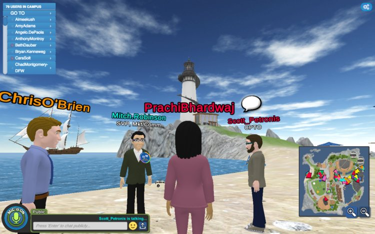 From the soccer field, the beach caught my eye, and we talked a little bit about the personalization opportunities a virtual campus allows you.